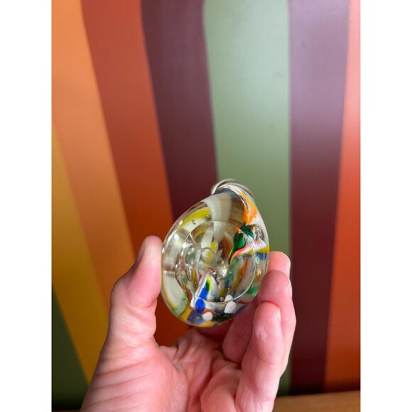 Vintage art glass paperweight snail figurine glass multicoloured - Picture 2 of 5